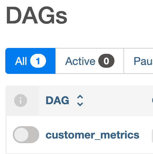 customer_metrics DAG